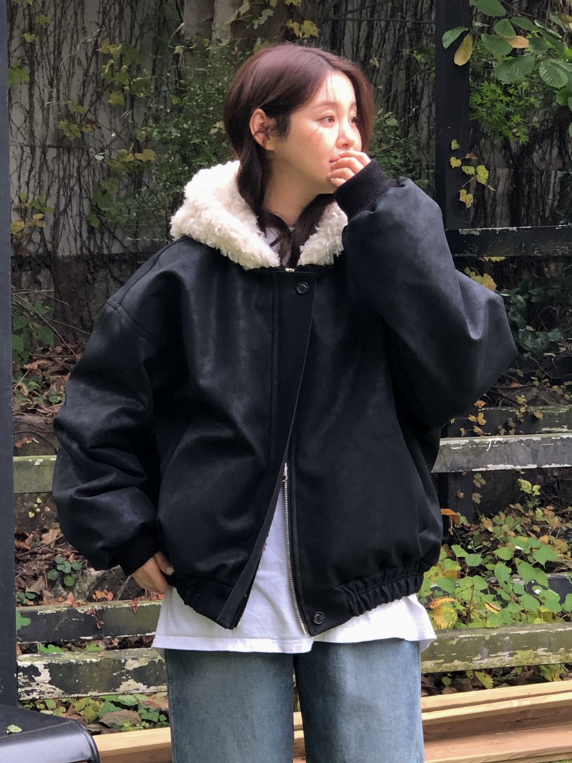 ONDO-P東大門㊣直郵女裝新款時尚休閑熱賣人氣夾克毛絨連帽ONDO-P夾克