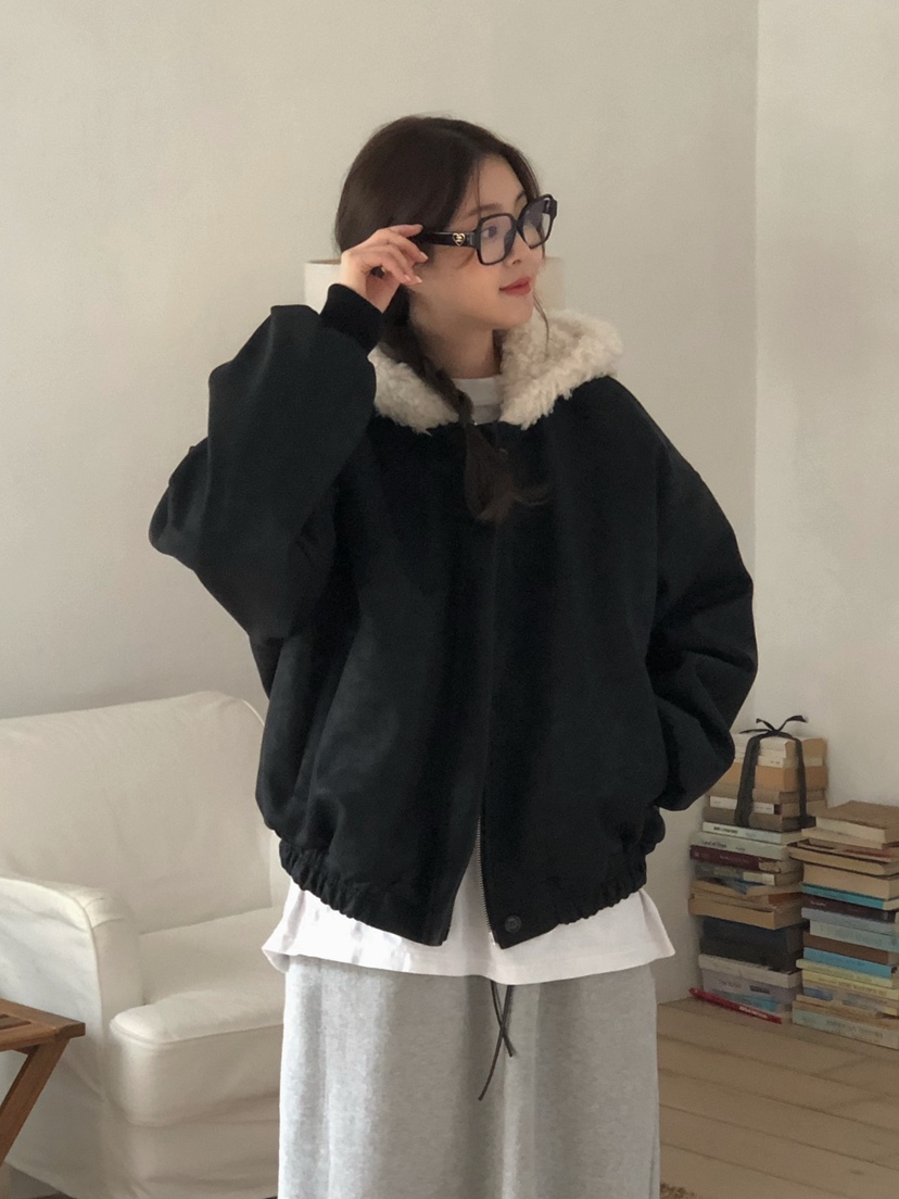 ONDO-P東大門㊣直郵女裝新款時尚休閑熱賣人氣夾克毛絨連帽ONDO-P夾克