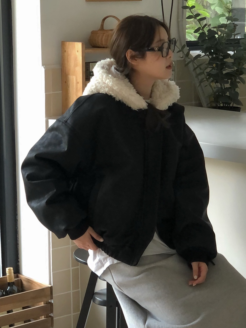 ONDO-P東大門㊣直郵女裝新款時尚休閑熱賣人氣夾克毛絨連帽ONDO-P夾克