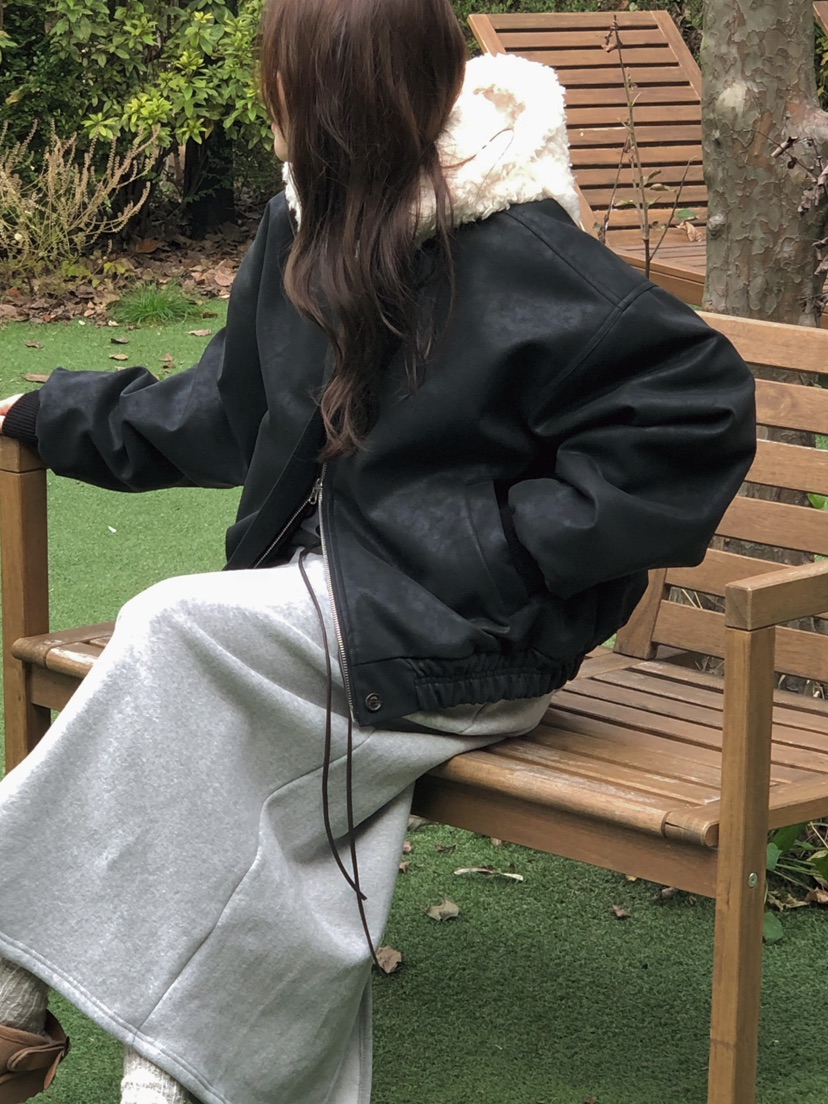 ONDO-P東大門㊣直郵女裝新款時尚休閑熱賣人氣夾克毛絨連帽ONDO-P夾克