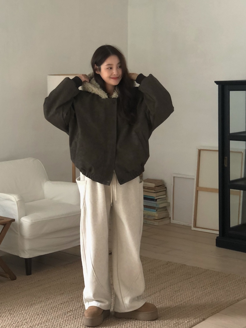 ONDO-P東大門㊣直郵女裝新款時尚休閑熱賣人氣夾克毛絨連帽ONDO-P夾克