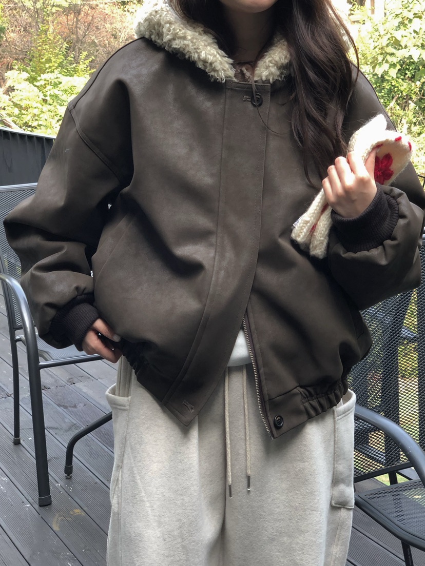 ONDO-P東大門㊣直郵女裝新款時尚休閑熱賣人氣夾克毛絨連帽ONDO-P夾克