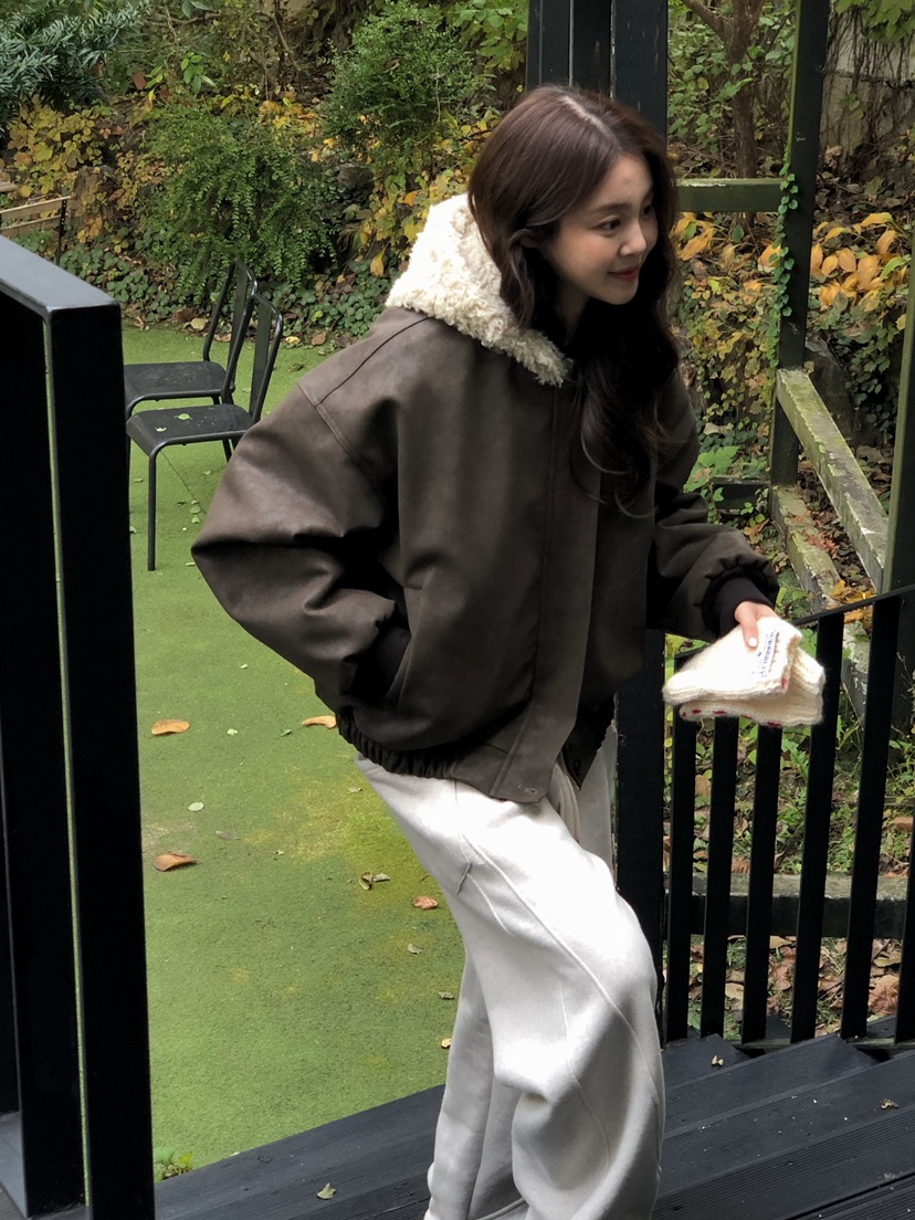 ONDO-P東大門㊣直郵女裝新款時尚休閑熱賣人氣夾克毛絨連帽ONDO-P夾克