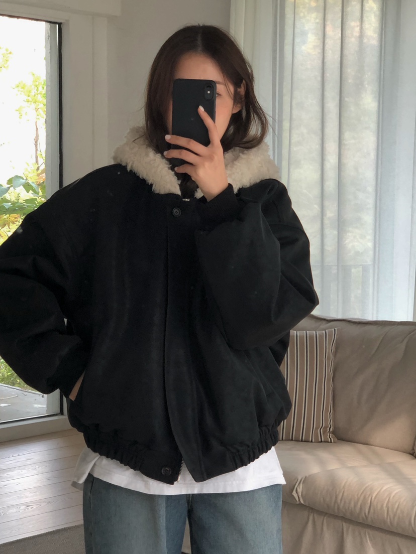 ONDO-P東大門㊣直郵女裝新款時尚休閑熱賣人氣夾克毛絨連帽ONDO-P夾克圖色1