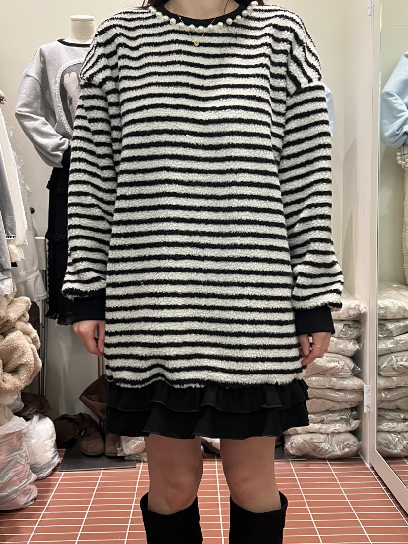 BE&amp;BE韓國代購㊣女裝新品熱賣人氣推薦休閑連衣裙羊毛BE&be連衣裙圖色1