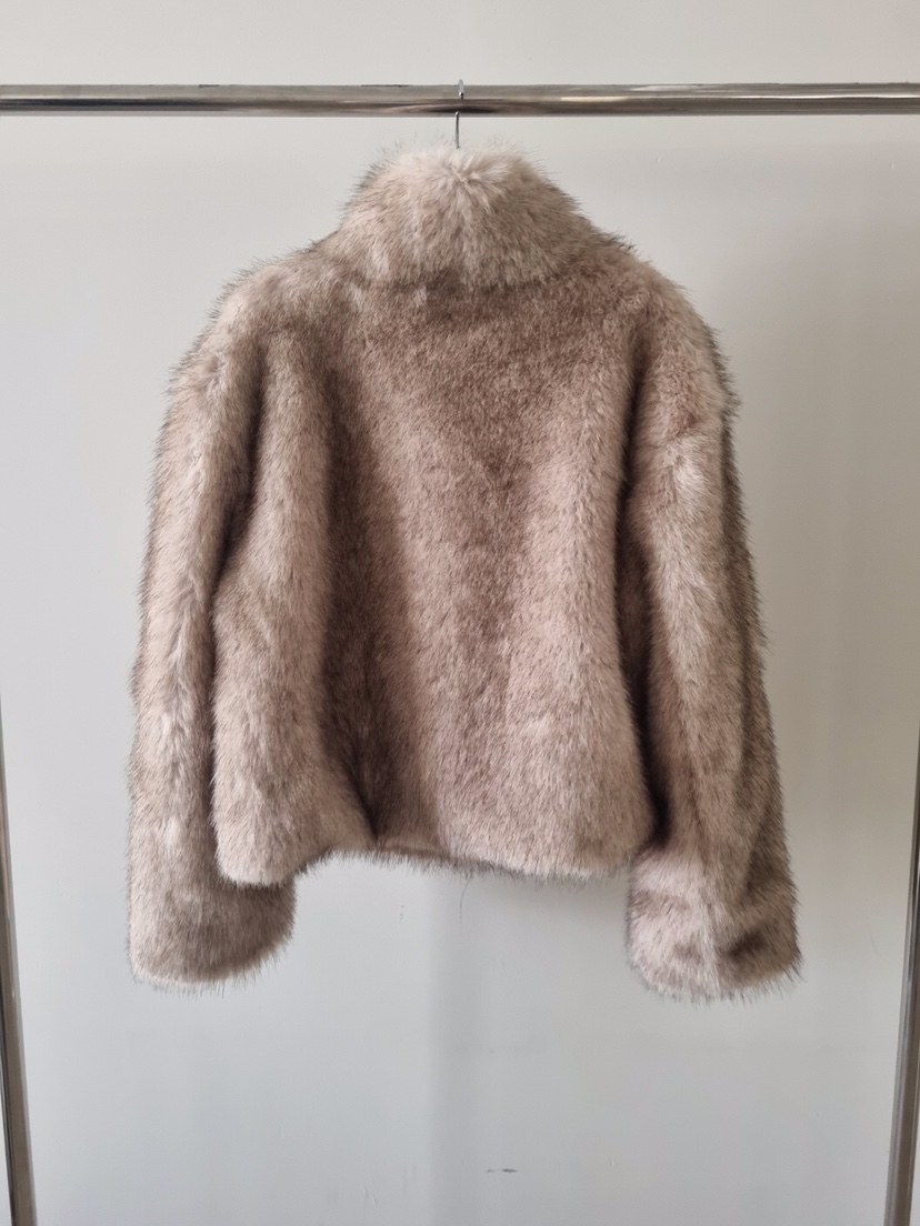 VERANDA東大門㊣代購女士新品時尚休閑推薦短款大衣生態毛毛皮VERANDA短款大衣