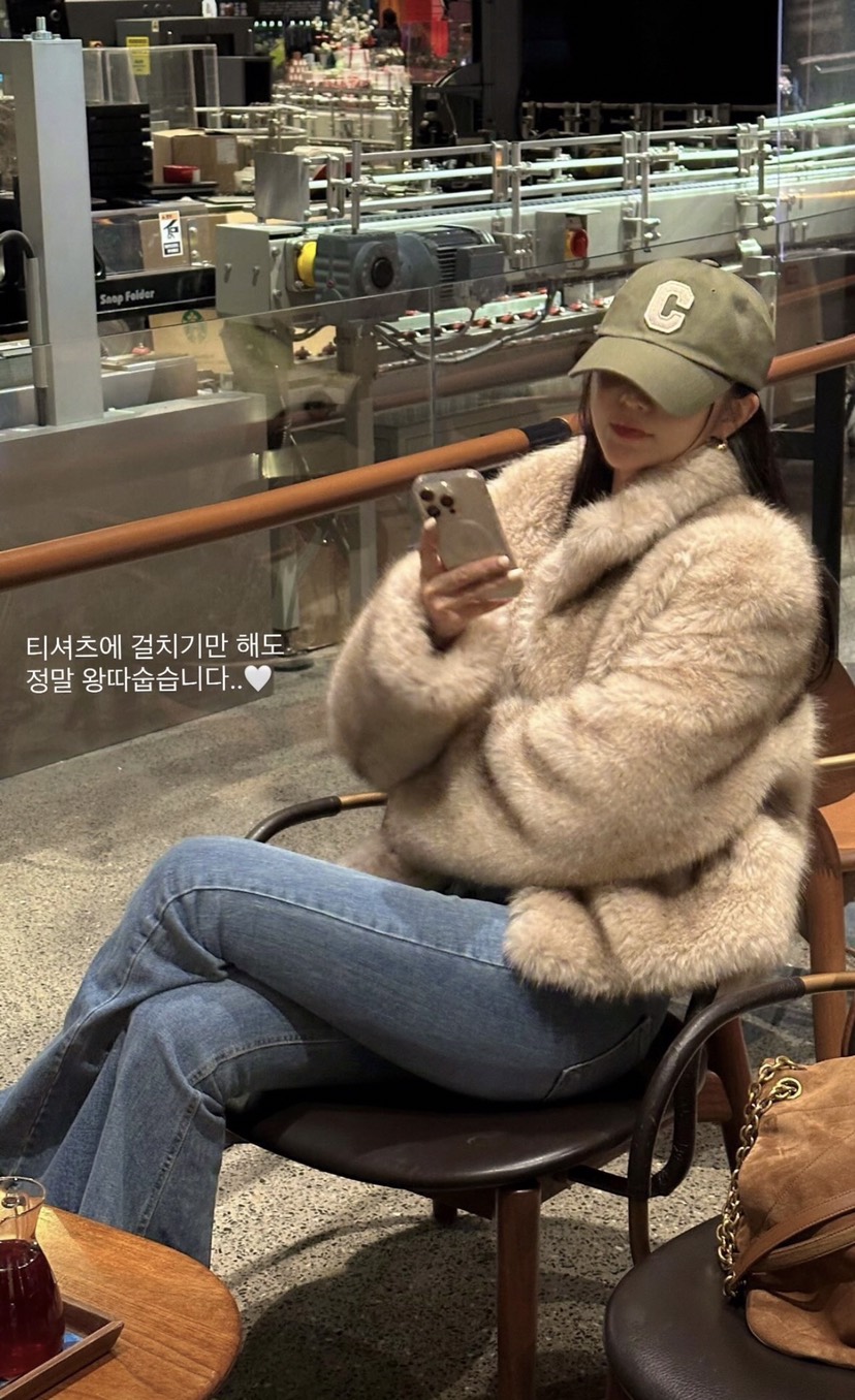 VERANDA東大門㊣代購女士新品時尚休閑推薦短款大衣生態毛毛皮VERANDA短款大衣