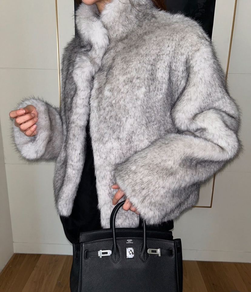 VERANDA東大門㊣代購女士新品時尚休閑推薦短款大衣生態毛毛皮VERANDA短款大衣