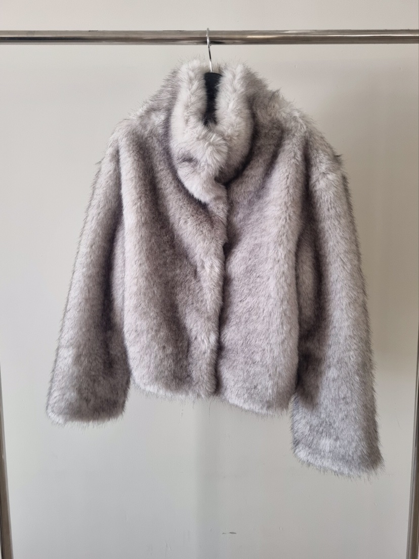 VERANDA東大門㊣代購女士新品時尚休閑推薦短款大衣生態毛毛皮VERANDA短款大衣圖色2