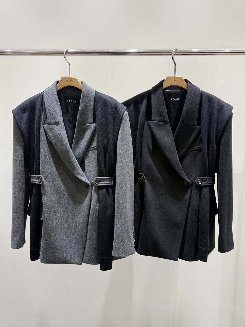 STAGE韓國直郵㊣女士新品推薦職業時尚熱賣25秋冬人氣夾克披肩STAGE夾克