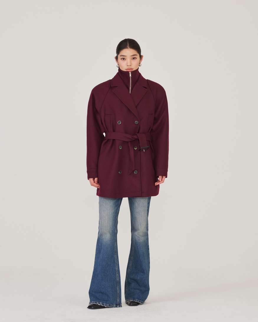 STAGE韓國直郵㊣女裝新品25秋冬時尚人氣熱賣推薦休閑短款大衣STAGE短款大衣