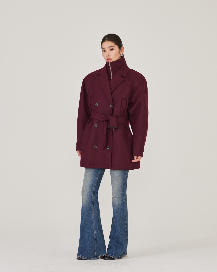 STAGE韓國直郵㊣女裝新品25秋冬時尚人氣熱賣推薦休閑短款大衣STAGE短款大衣