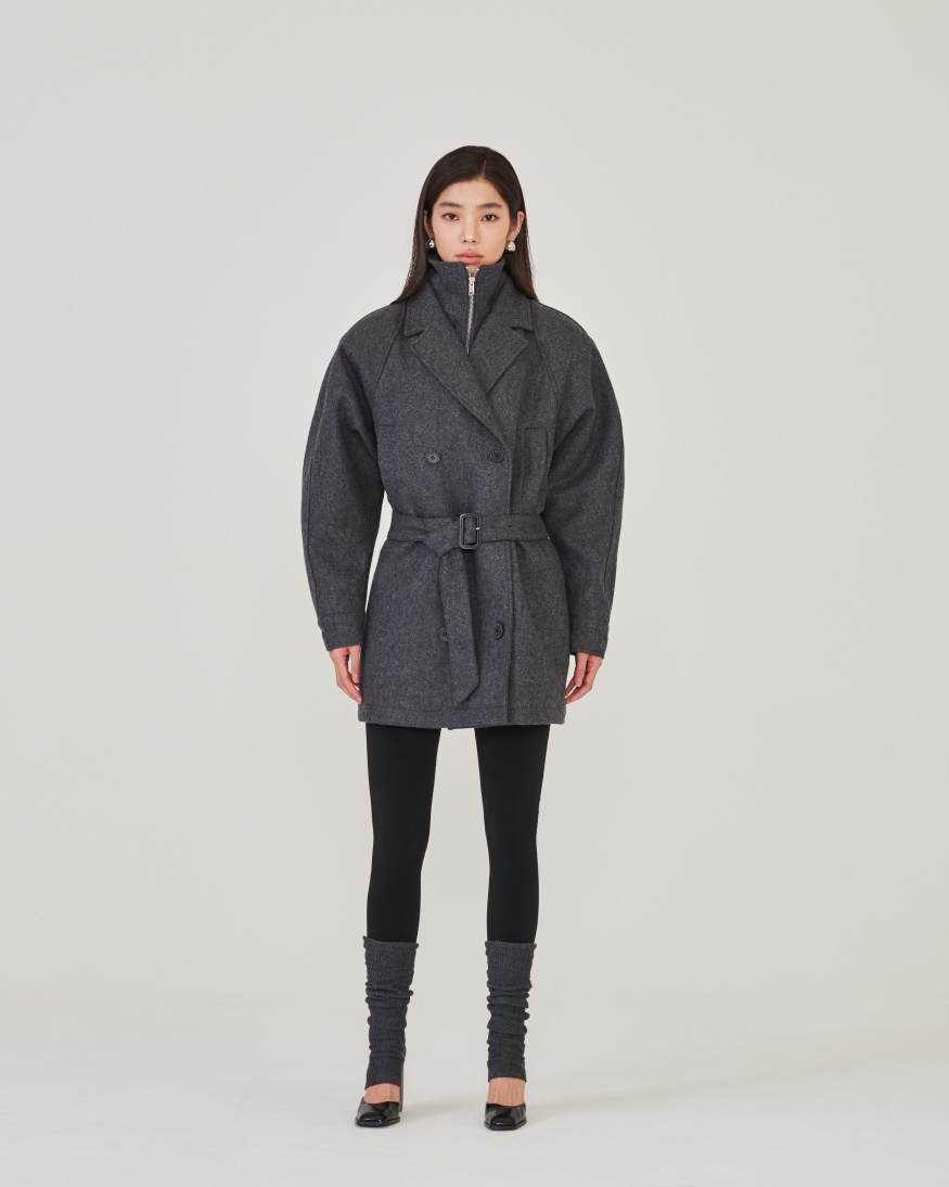 STAGE韓國直郵㊣女裝新品25秋冬時尚人氣熱賣推薦休閑短款大衣STAGE短款大衣