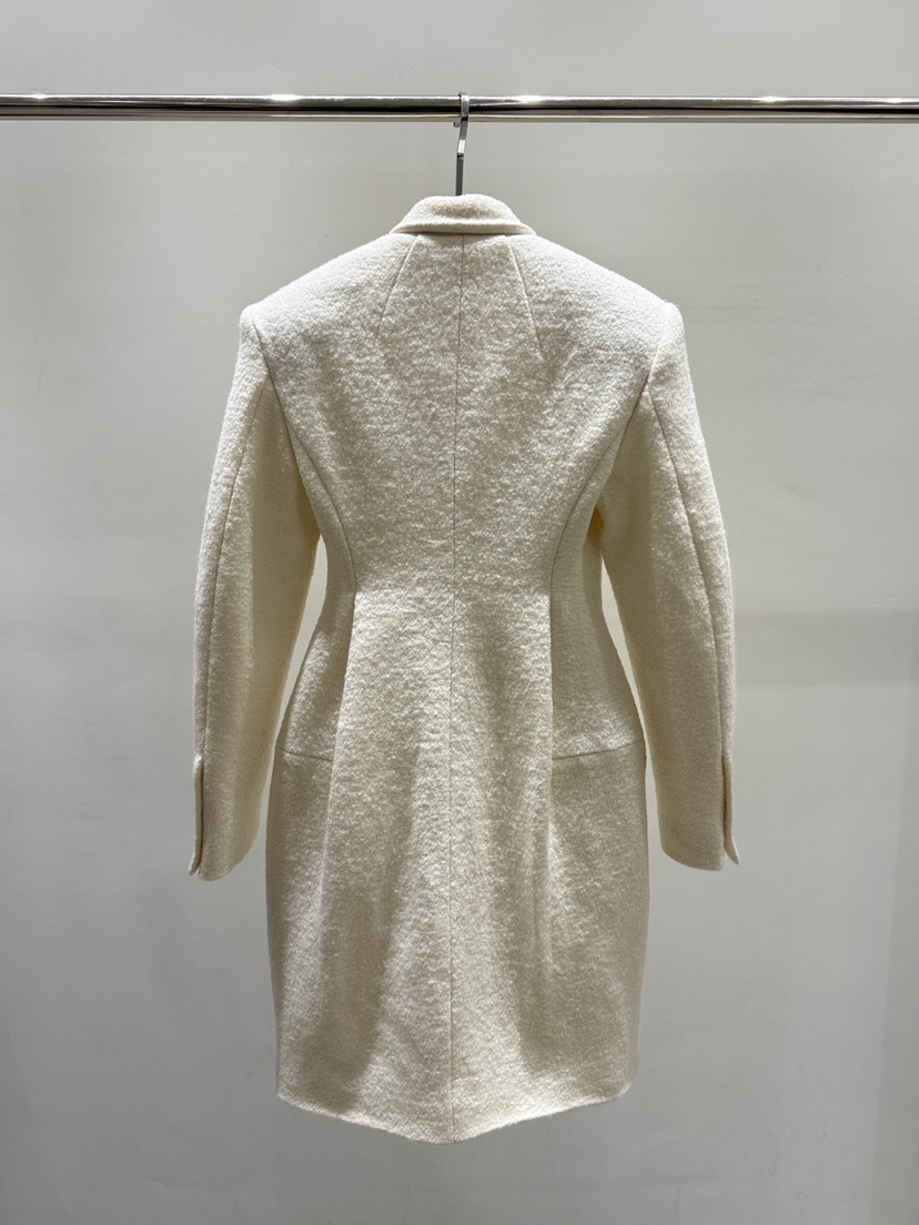 STAGE東大門㊣代購女裝新品職業時尚25秋冬中長款大衣毛圈羊毛STAGE中長款大衣