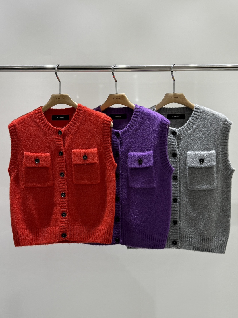 STAGE東大門㊣代購女裝新款職業推薦時尚熱賣人氣休閑25秋冬馬甲STAGE馬甲