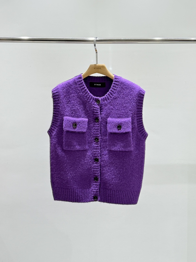 STAGE東大門㊣代購女裝新款職業推薦時尚熱賣人氣休閑25秋冬馬甲STAGE馬甲圖色1