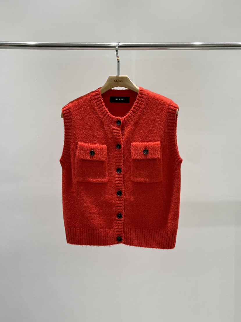 STAGE東大門㊣代購女裝新款職業推薦時尚熱賣人氣休閑25秋冬馬甲STAGE馬甲圖色2