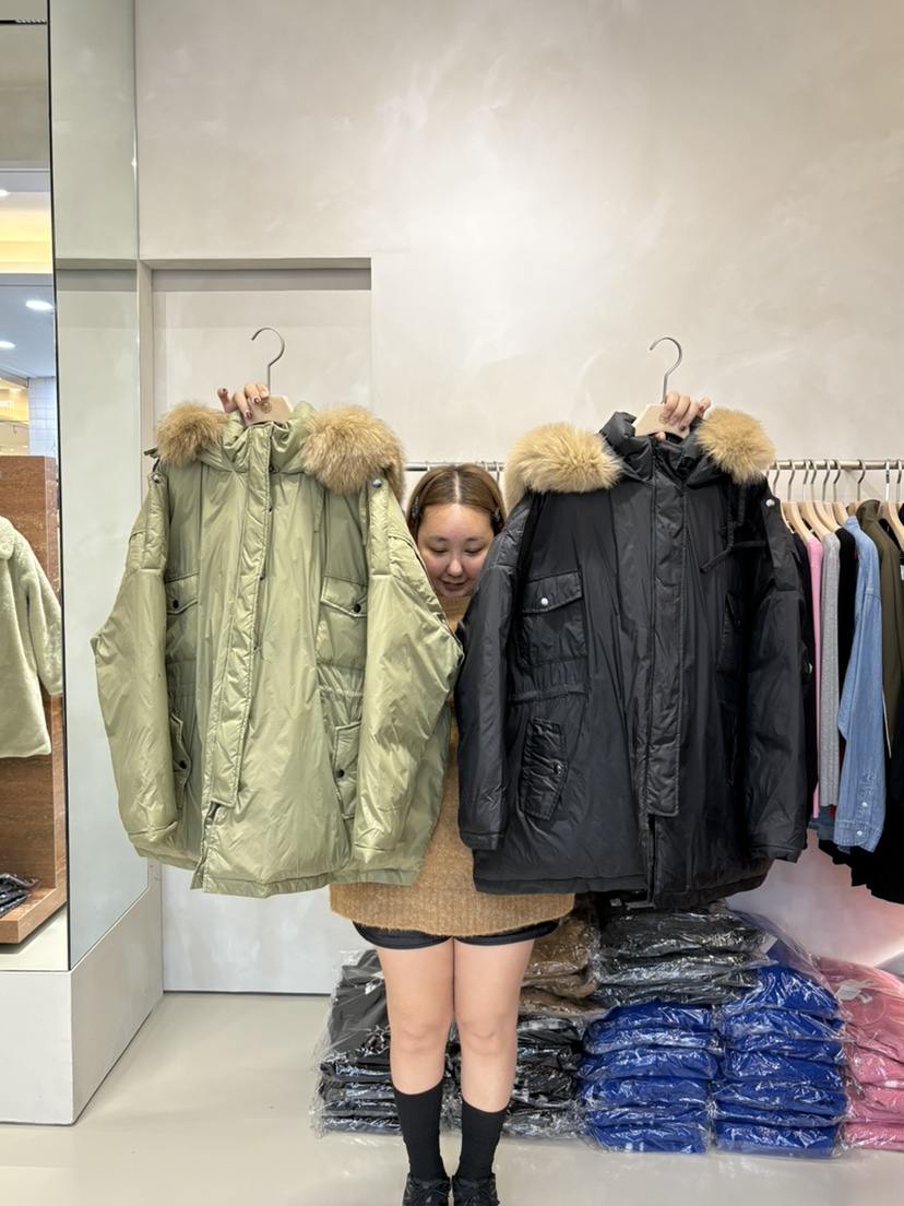 LIVE AID-P韓國直郵㊣女裝新款熱賣時尚休閑長款羽絨服狐貍LIVE AID-P長款羽絨服