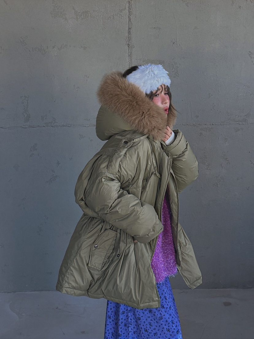 LIVE AID-P韓國直郵㊣女裝新款熱賣時尚休閑長款羽絨服狐貍LIVE AID-P長款羽絨服