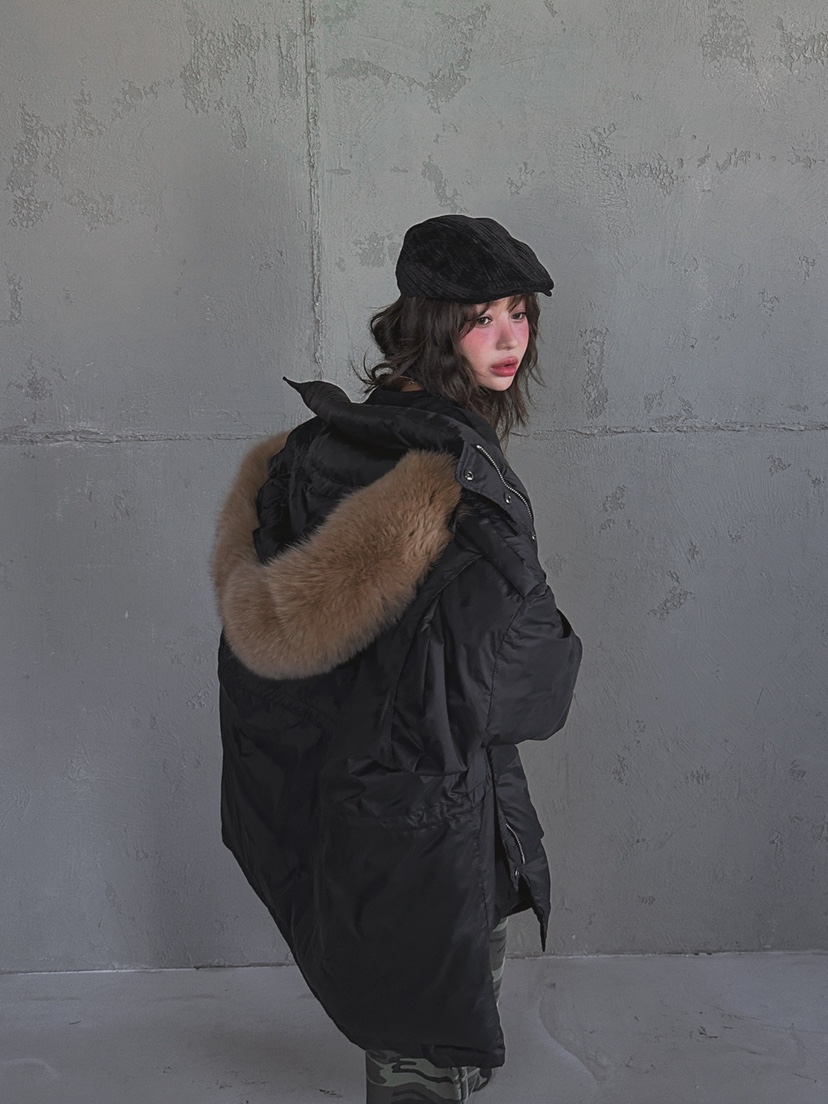 LIVE AID-P韓國直郵㊣女裝新款熱賣時尚休閑長款羽絨服狐貍LIVE AID-P長款羽絨服