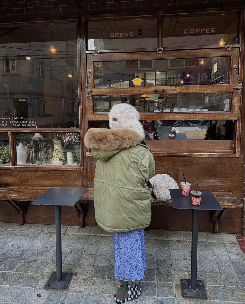 LIVE AID-P韓國直郵㊣女裝新款熱賣時尚休閑長款羽絨服狐貍LIVE AID-P長款羽絨服