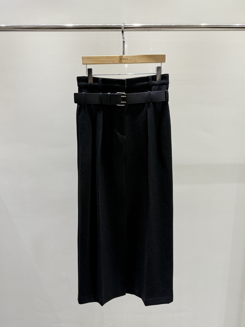 STAGE東大門㊣代購女裝新品熱賣推薦25秋冬時尚休閑長裙含腰帶STAGE長裙圖色2