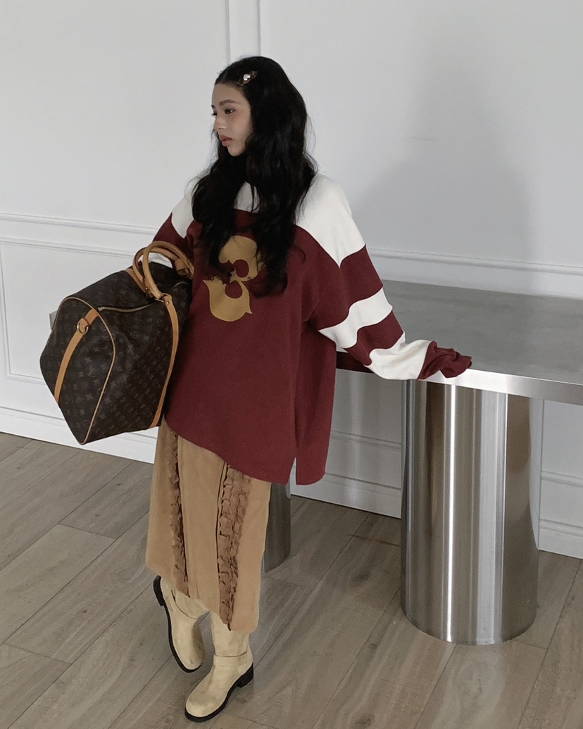 LIVE AID-P東大門㊣直郵女士新品25秋冬人氣休閑推薦長袖T恤LIVE AID-P長袖T恤