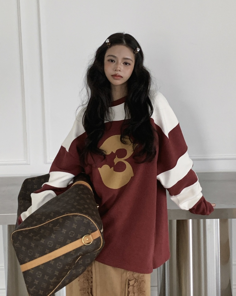 LIVE AID-P東大門㊣直郵女士新品25秋冬人氣休閑推薦長袖T恤LIVE AID-P長袖T恤