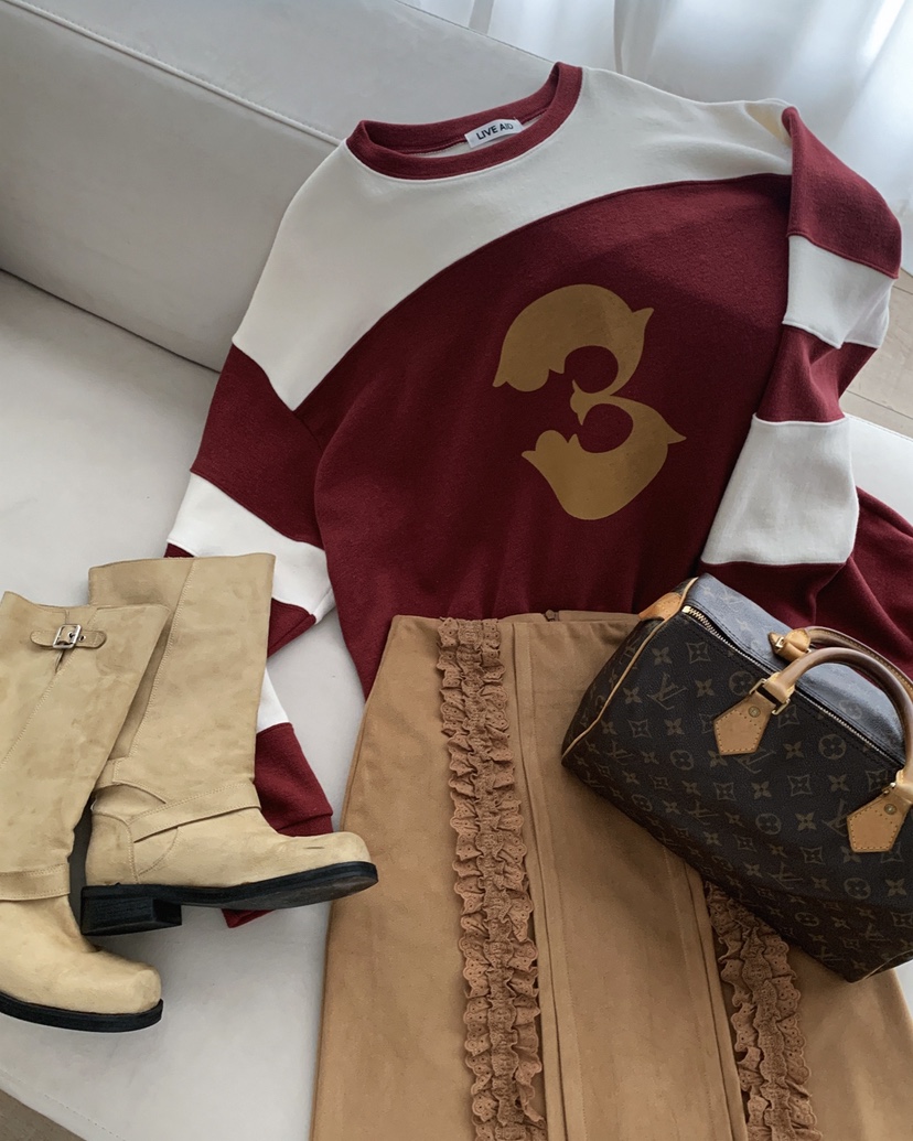 LIVE AID-P東大門㊣直郵女士新品25秋冬人氣休閑推薦長袖T恤LIVE AID-P長袖T恤