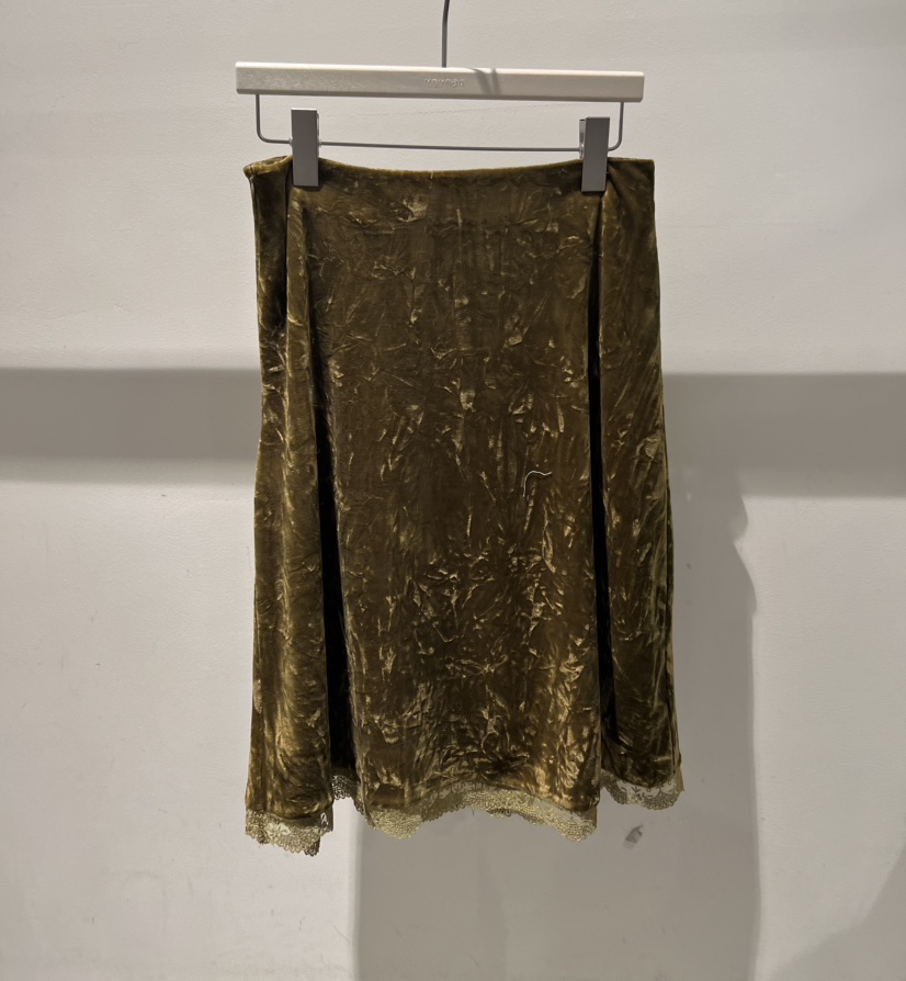 MENTOR韓國代購㊣女裝新款人氣熱賣推薦時尚半身裙中短裙絲絨MENTOR半身裙/中短裙圖色3