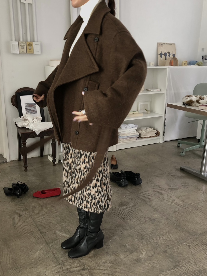 MADE-P韓國代購㊣女士新款時尚職業推薦熱賣25秋冬短款大衣MADE-P短款大衣