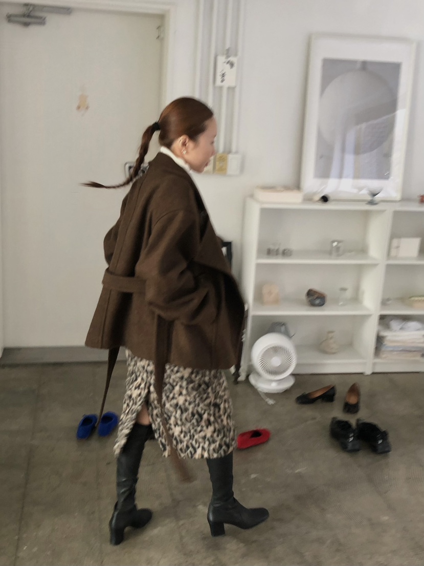 MADE-P韓國代購㊣女士新款時尚職業推薦熱賣25秋冬短款大衣MADE-P短款大衣