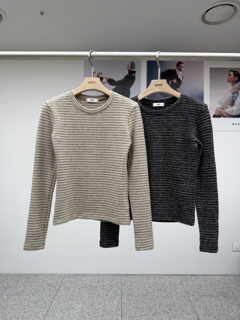MADE-P韓國代購㊣女士新品休閑熱賣職業時尚人氣推薦長袖T恤MADE-P長袖T恤