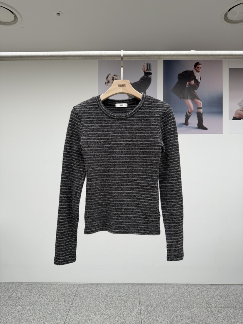 MADE-P韓國代購㊣女士新品休閑熱賣職業時尚人氣推薦長袖T恤MADE-P長袖T恤圖色2