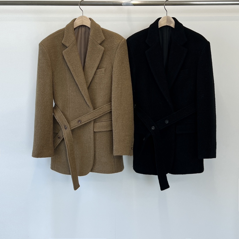 ANOTHER AVENUE韓國直郵㊣女士新品休閑推薦夾克含腰帶羊毛ANOTHER AVENUE夾克