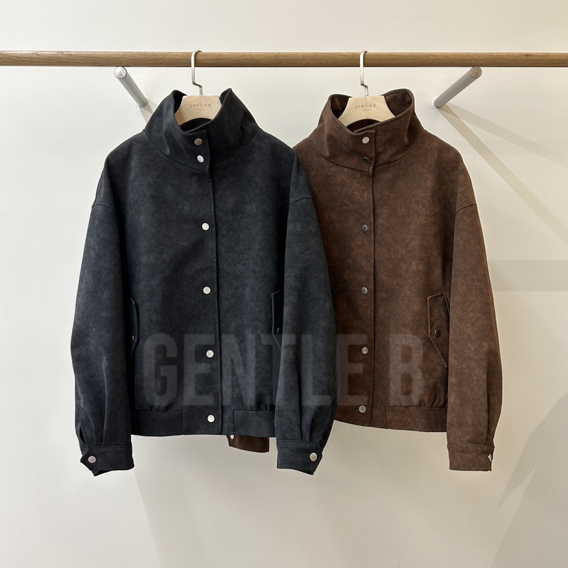 GENTLE B/LOVENTINA東大門㊣實拍女裝新品推薦夾克絨面革GENTLE B/LOVENTINA夾克