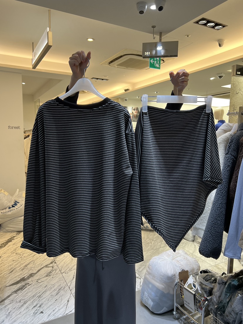 CM韓國直郵㊣女士新款休閑推薦25秋冬人氣熱賣時尚長袖T恤披肩CM_centimeter長袖T恤