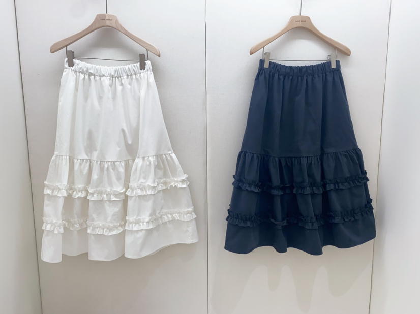 LOVE ROSIE東大門㊣實拍女士新款25秋冬半身裙中短裙荷葉邊絨LOVE ROSIE半身裙/中短裙