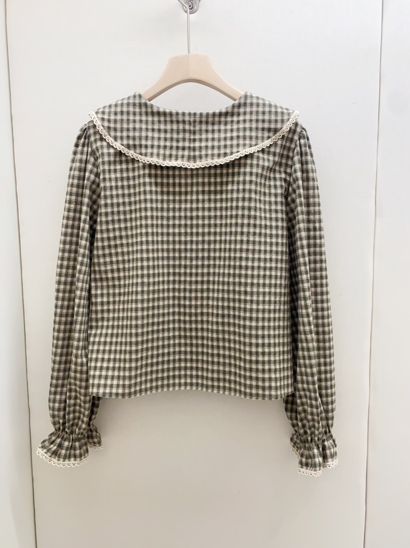 LOVE ROSIE韓國直郵㊣女裝新款人氣職業時尚襯衫蕾絲衫格紋LOVE ROSIE襯衫/蕾絲衫