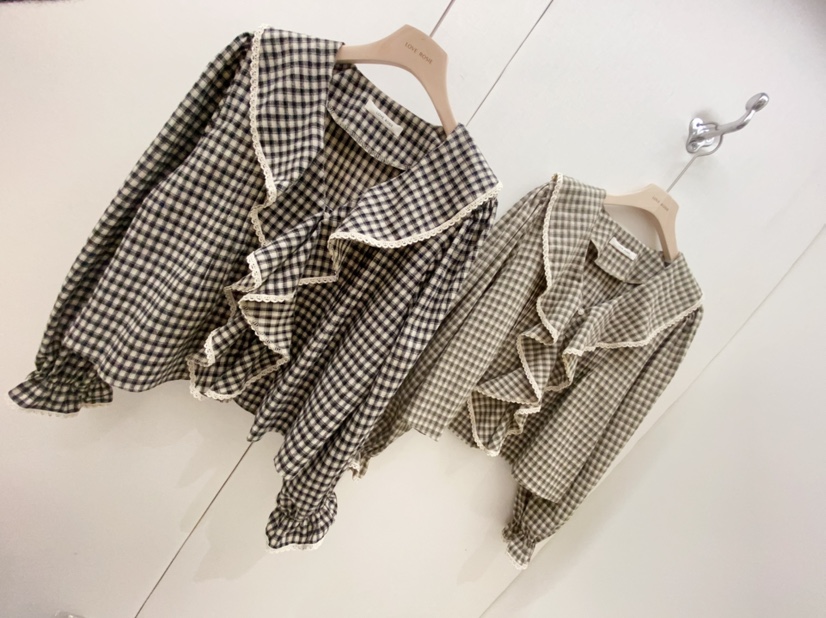 LOVE ROSIE韓國直郵㊣女裝新款人氣職業時尚襯衫蕾絲衫格紋LOVE ROSIE襯衫/蕾絲衫