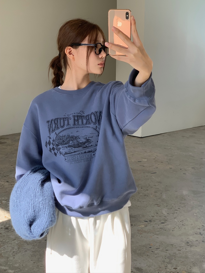 UNBOUND東大門㊣實拍女裝新品人氣職業時尚推薦熱賣衛衣加絨UNBOUND衛衣