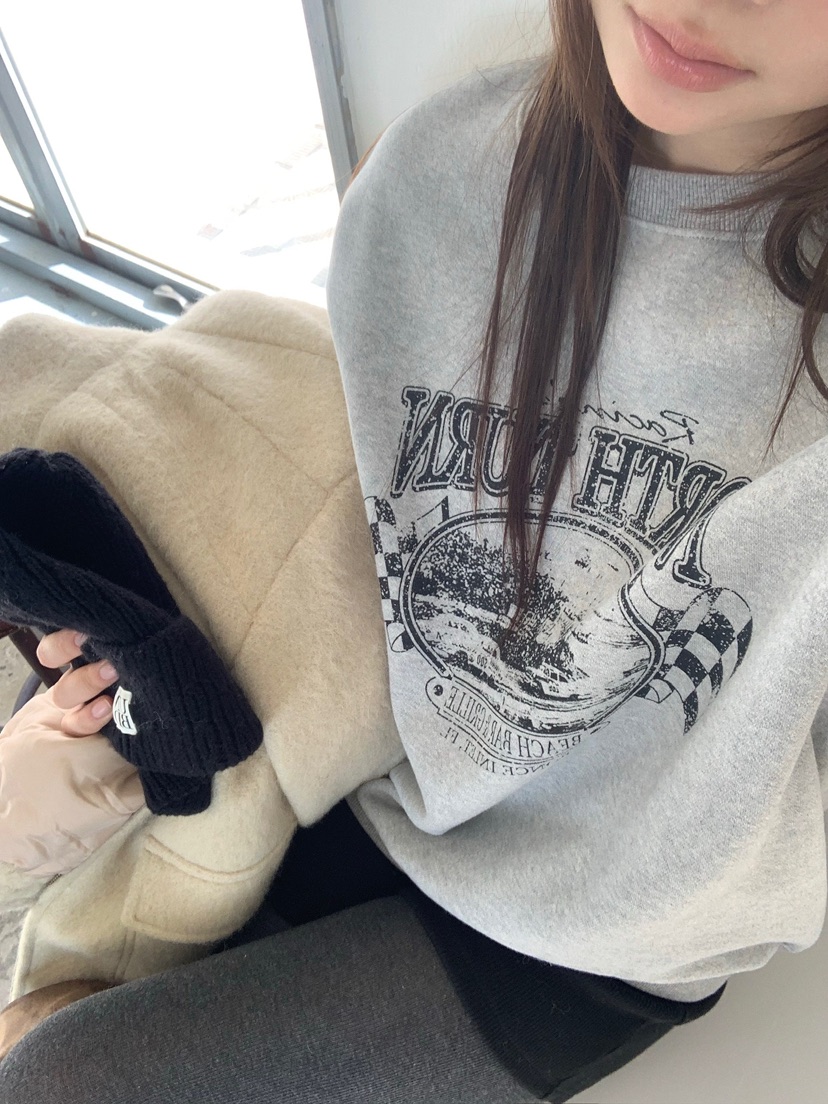 UNBOUND東大門㊣實拍女裝新品人氣職業時尚推薦熱賣衛衣加絨UNBOUND衛衣