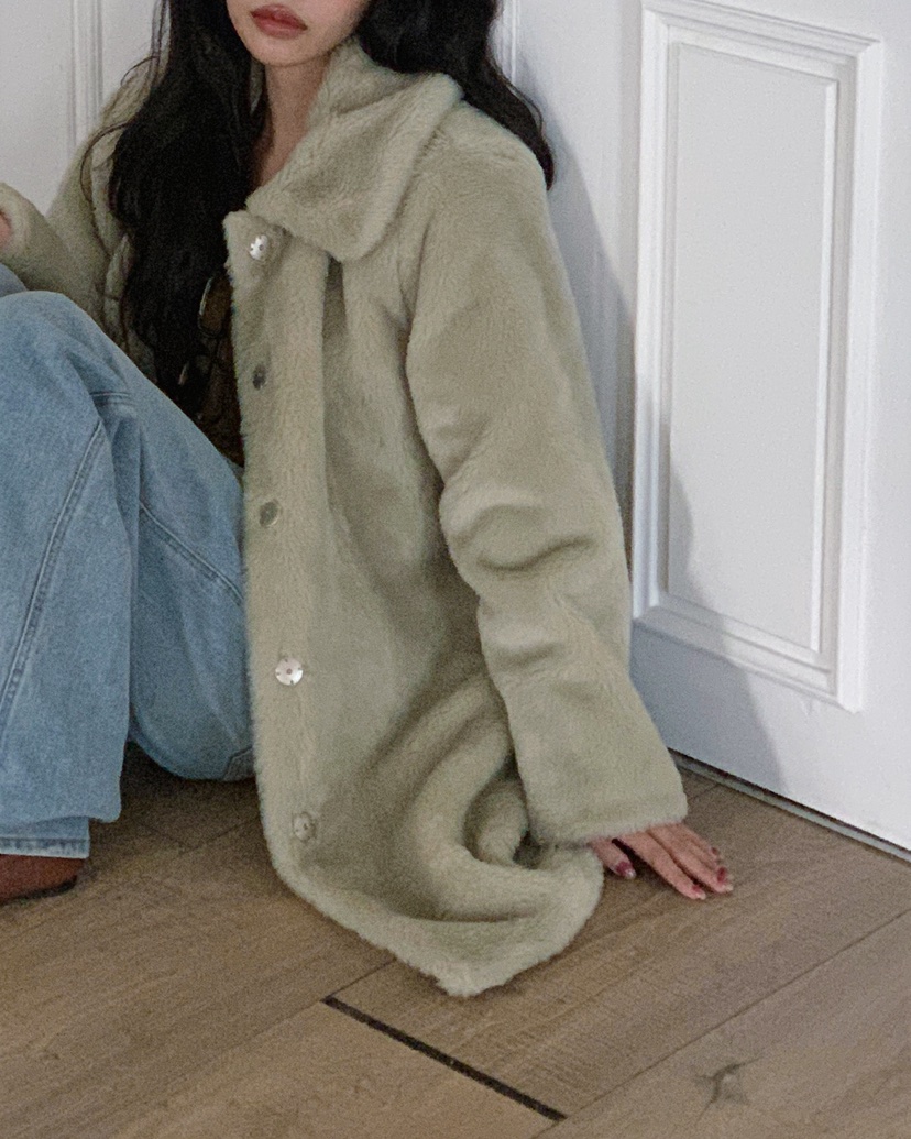 LIVE AID-P東大門㊣實拍女裝新品休閑熱賣中長款大衣皮草LIVE AID-P中長款大衣