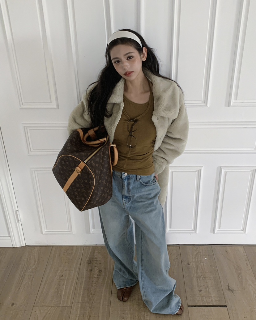 LIVE AID-P東大門㊣實拍女裝新品休閑熱賣中長款大衣皮草LIVE AID-P中長款大衣