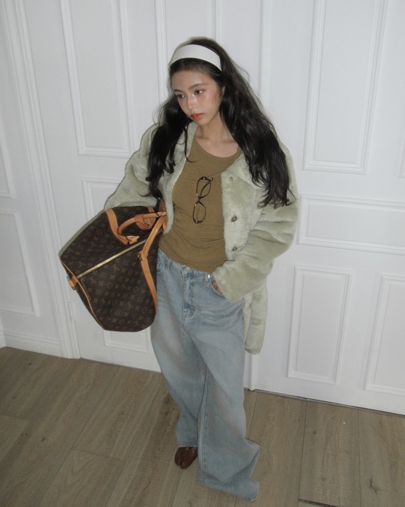 LIVE AID-P東大門㊣實拍女裝新品休閑熱賣中長款大衣皮草LIVE AID-P中長款大衣