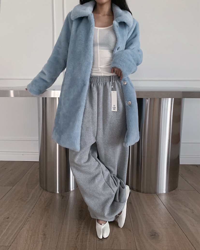 LIVE AID-P東大門㊣實拍女裝新品休閑熱賣中長款大衣皮草LIVE AID-P中長款大衣