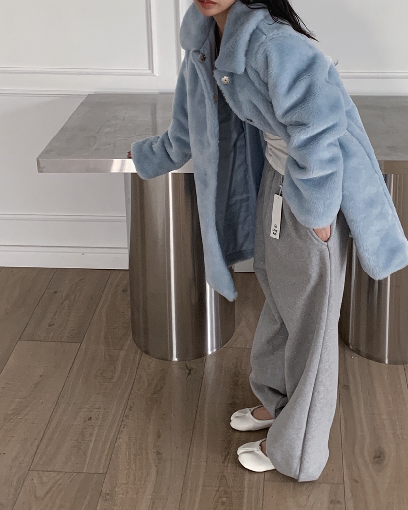 LIVE AID-P東大門㊣實拍女裝新品休閑熱賣中長款大衣皮草LIVE AID-P中長款大衣