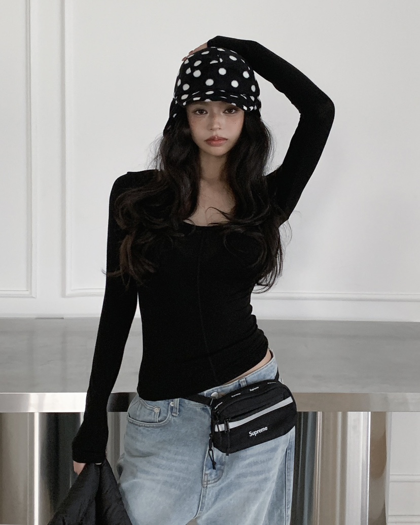 LIVE AID-P韓國直郵㊣女士新款人氣時尚職業25秋冬長袖T恤LIVE AID-P長袖T恤