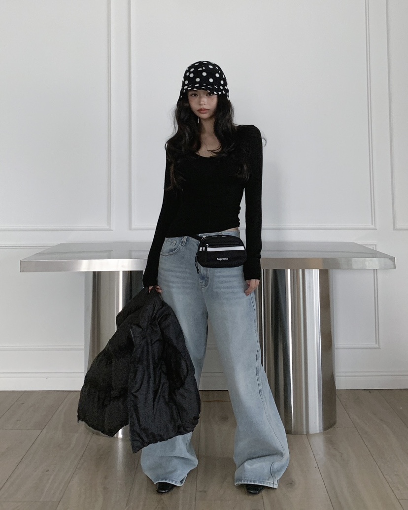 LIVE AID-P韓國直郵㊣女士新款人氣時尚職業25秋冬長袖T恤LIVE AID-P長袖T恤