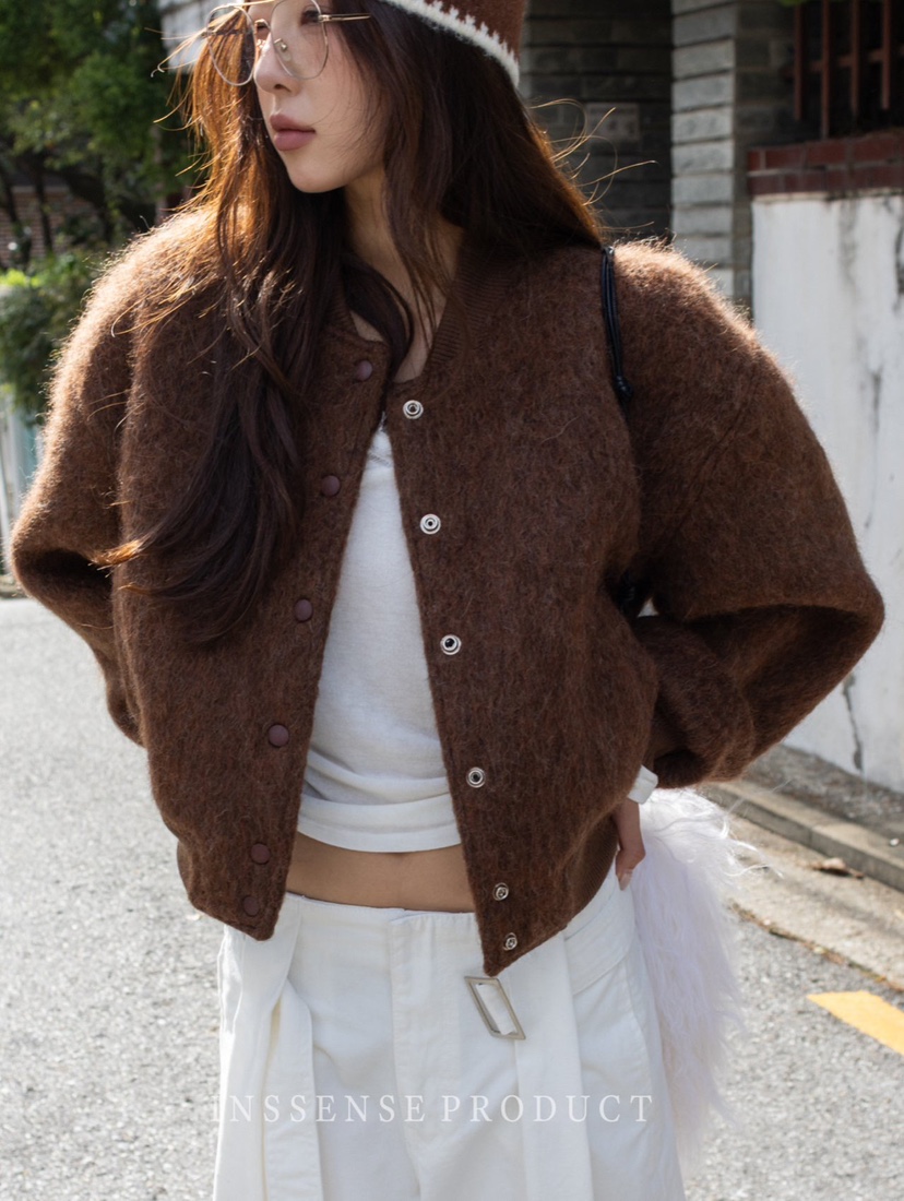 INSSENSE-A東大門㊣實拍女裝新品休閑時尚人氣推薦夾克羊駝毛INSSENSE-A夾克